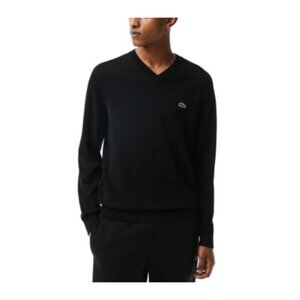 Lacoste Men's Black Classic Fit V-Neck Sweater